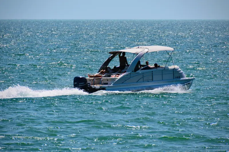 A six-passenger motor boat under way off Martha's Vineyard
