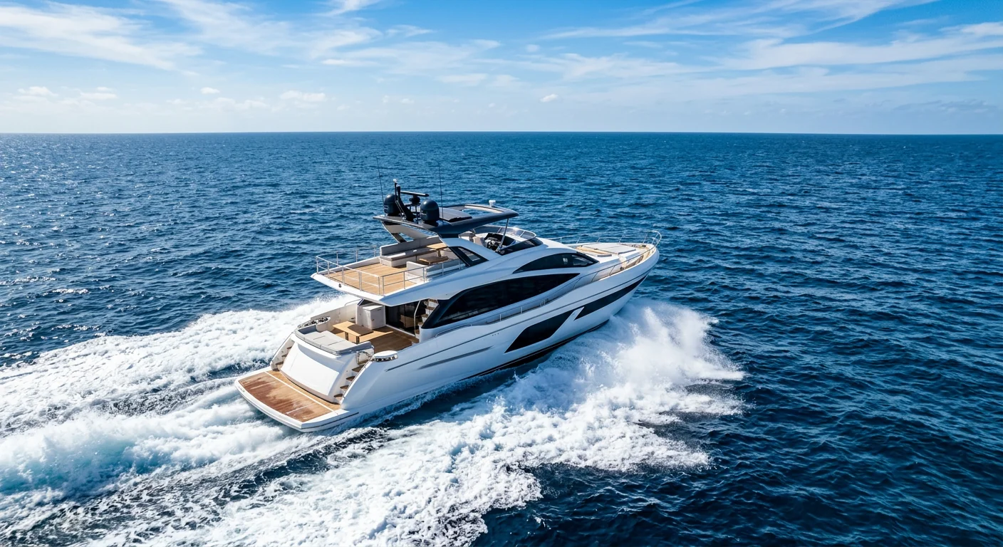 Fast yacht on open waters